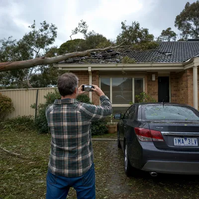 Photographing storm damage for an insurance claim in Sunshine Coast